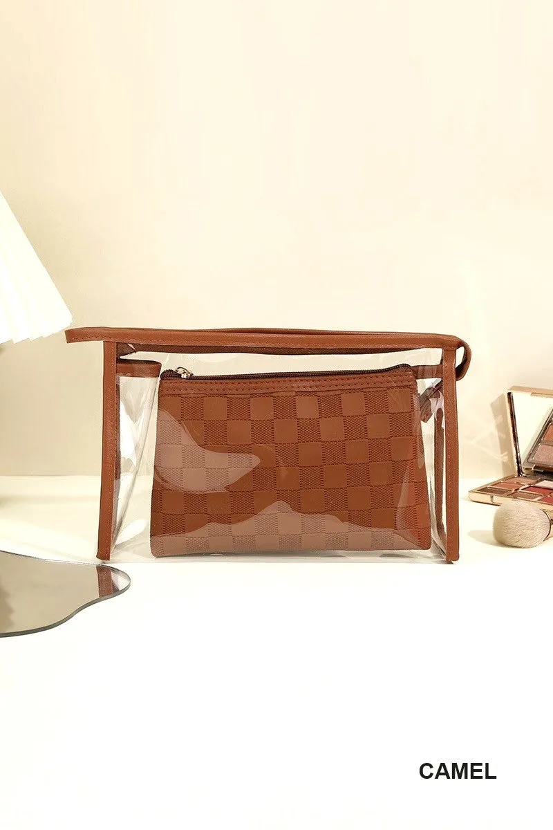 Duo Checkered Cosmetic Makeup Travel Set