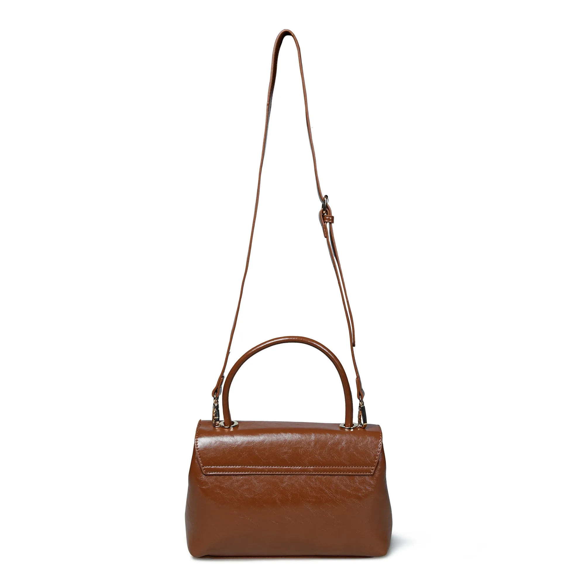 Elegant and Practical: Pelle Luxure PU Medium Sling Bag in Cognac, Black, and Chocolate Brown