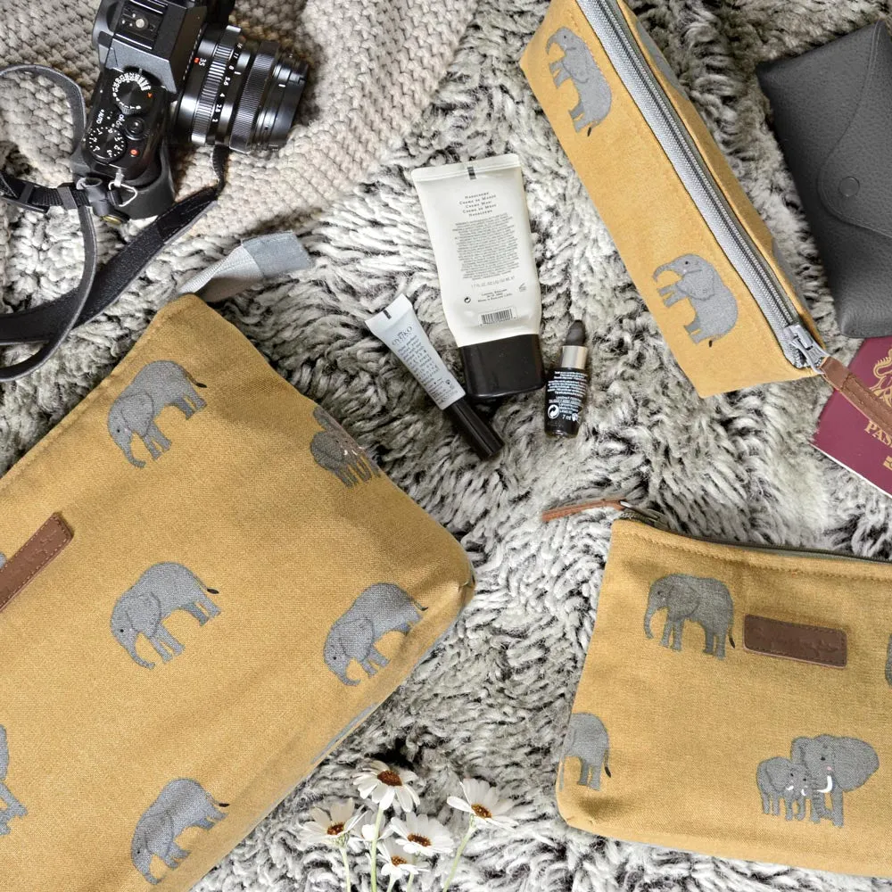 Elephant Canvas Makeup Bag