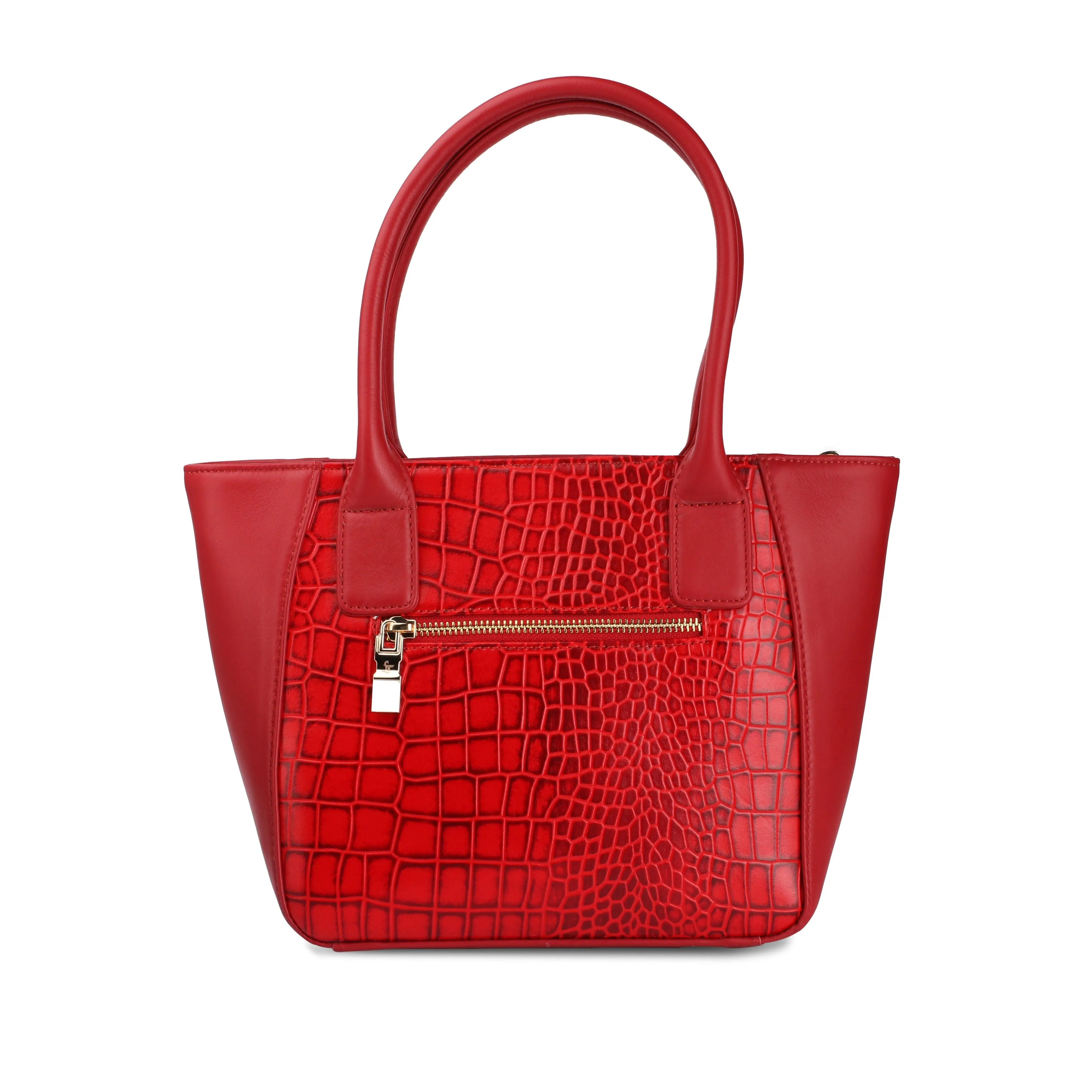 Elvis Tote (Mini) | Leather Tote Bag For Women | 100% Genuine Leather | Color: Red & Brown