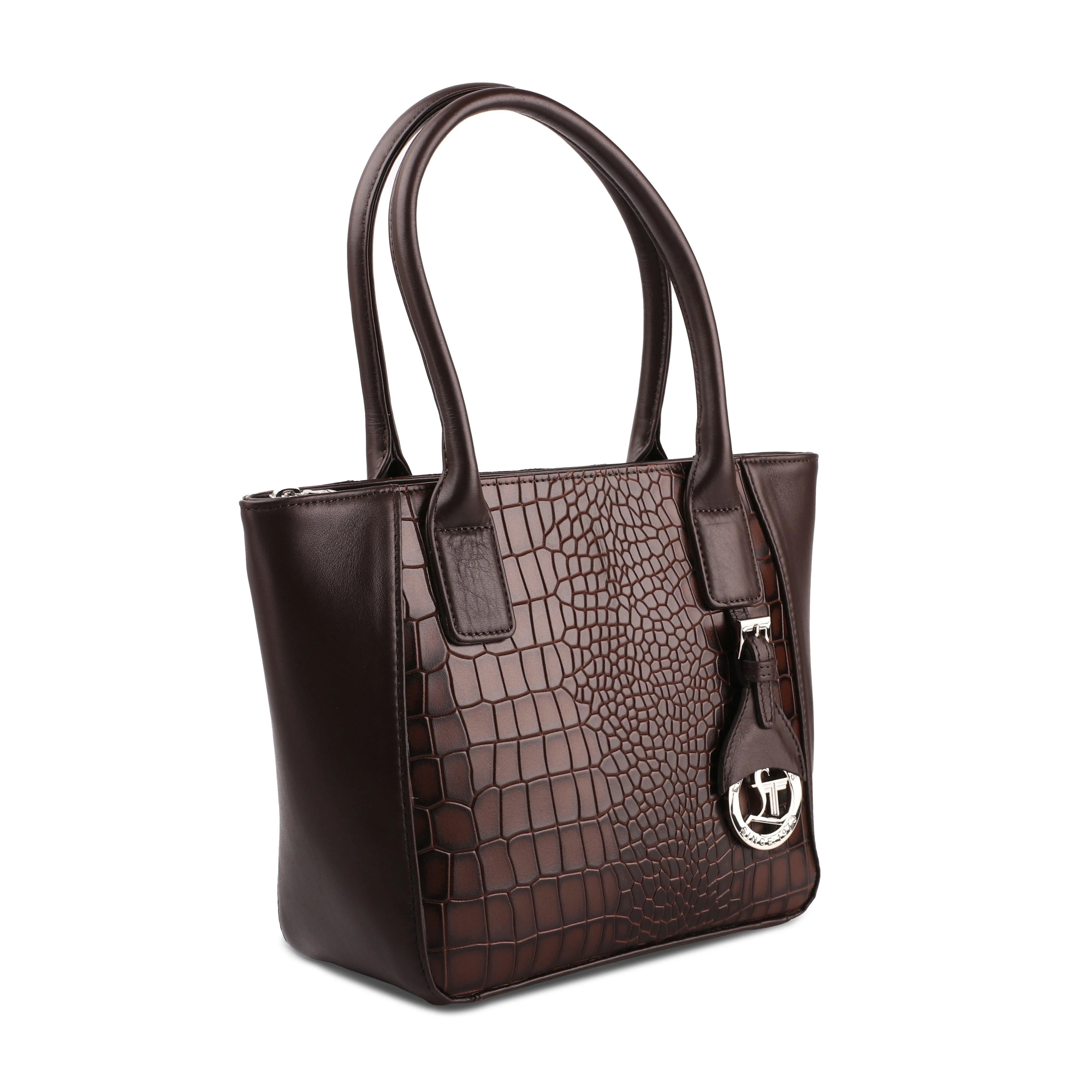 Elvis Tote (Mini) | Leather Tote Bag For Women | 100% Genuine Leather | Color: Red & Brown