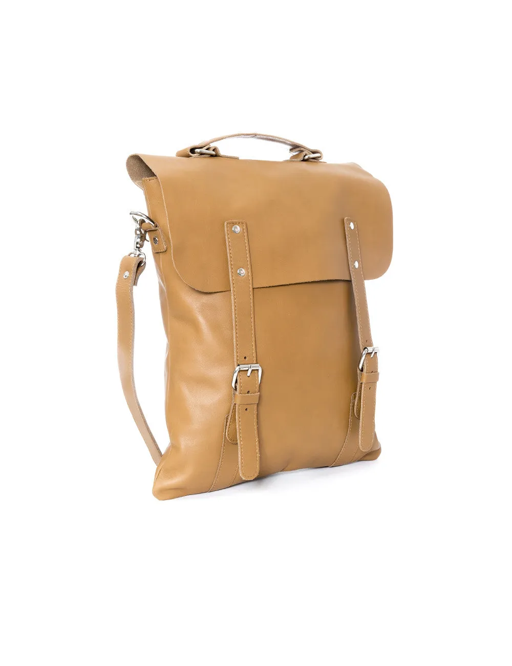 Enter Leather Messenger Tote in Tan