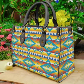 Ethnic Geometric Pattern Leather Bag WCS