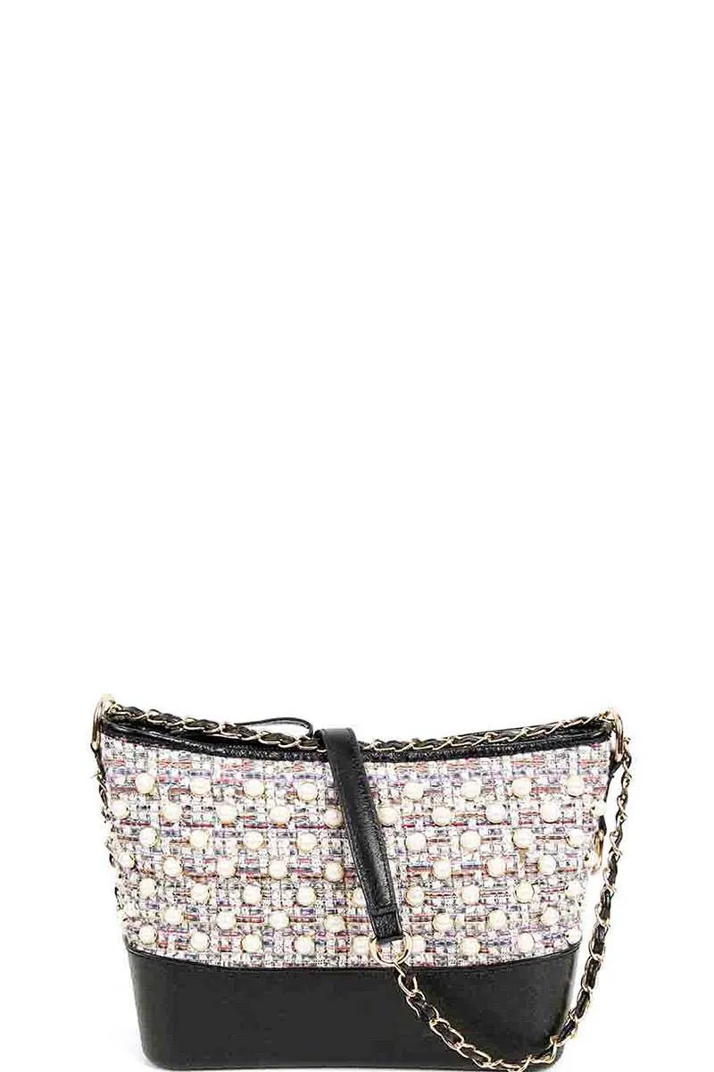 Fashion Multi Pearl Modern Crossbody Bag