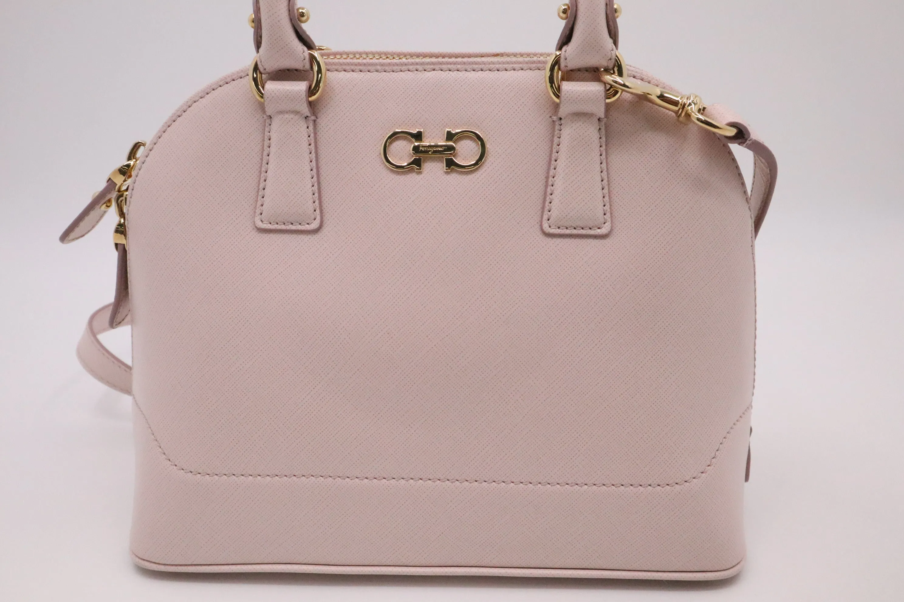 Ferragamo Darina Handbag in Pink Saffiano Leather