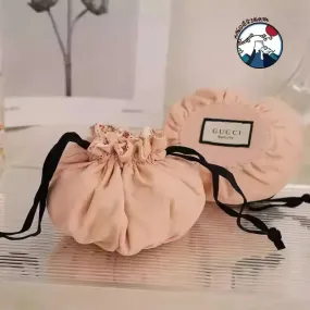 Floral Luxury Drawstring Makeup Pouch