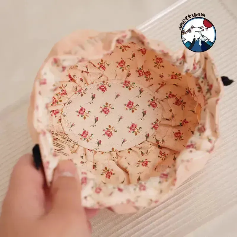 Floral Luxury Drawstring Makeup Pouch