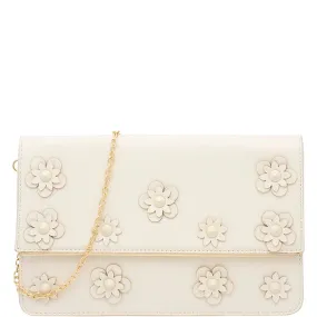 Floral Studded Plain Crossbody Clutch Bag