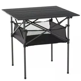 Folding Camping Table with Mesh Storage Bag Lightweight Aluminum Picnic Desk,Roll Up Tabletop with Carring Bag