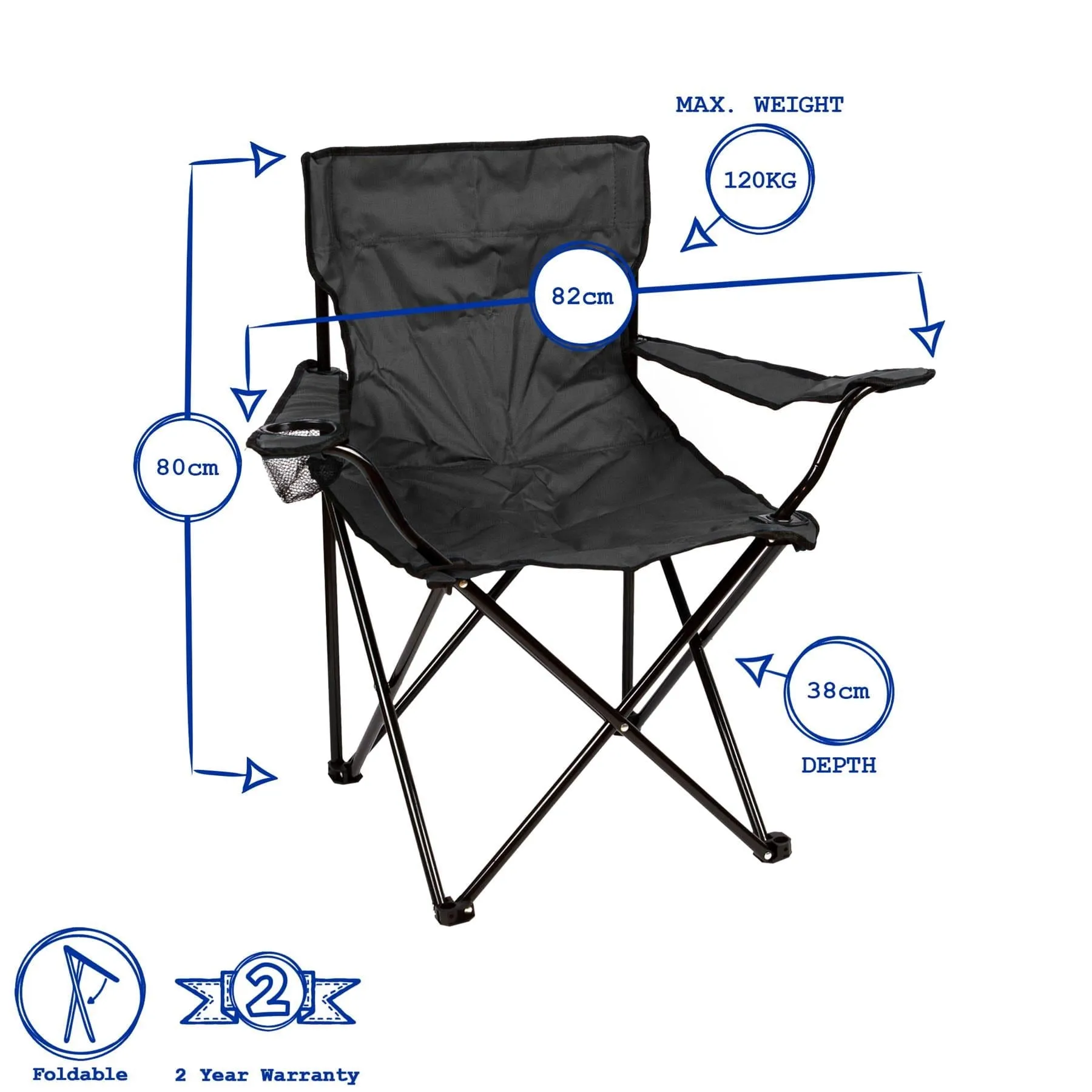 Folding Canvas Camping Armchair - By Redwood