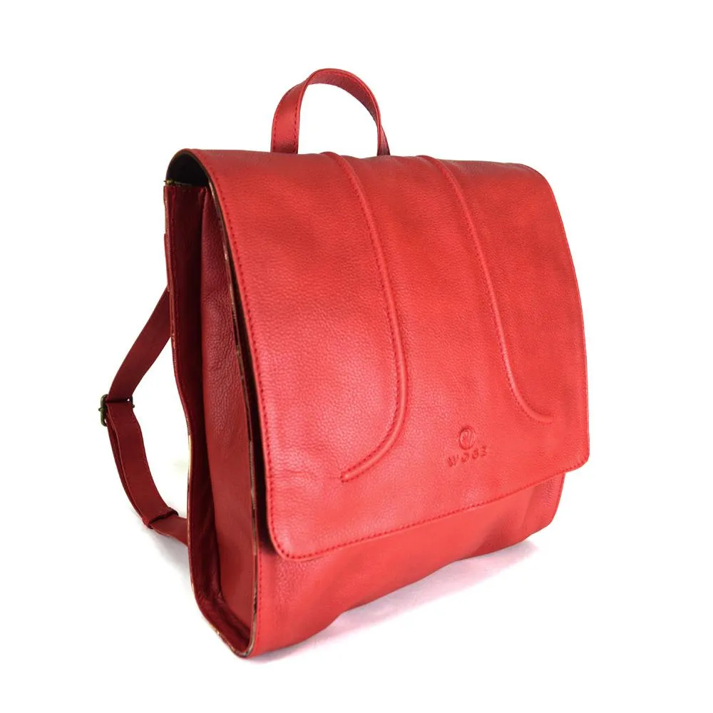 Foldover Backpack in Rustic Red Leather- Not Concealed - FINAL SALE NO EXCHANGE