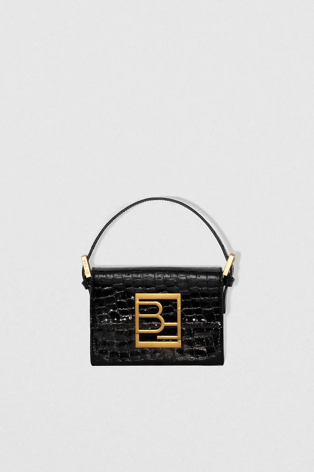 FRAN BLACK GLOSSY CROCO EMBOSSED LEATHER