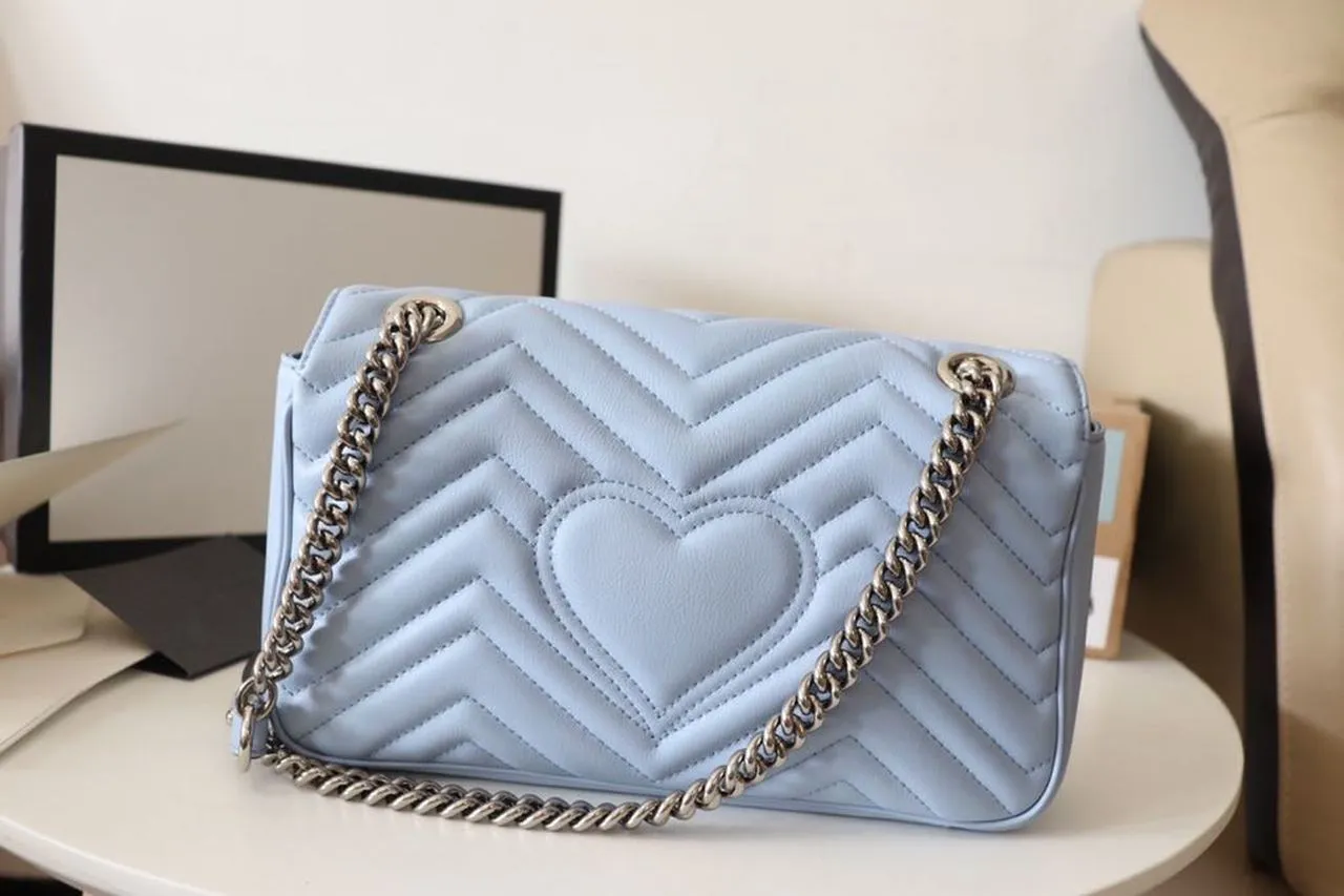 gg Marmont Small Matelassé Shoulder Bag Blue Sky For Women 10in/26cm gg 443497