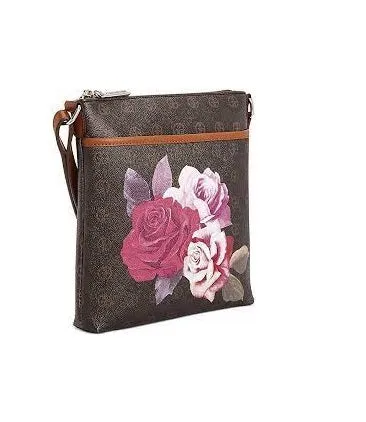 Giani Bernini Signature Rose Floral Crossbody Bag - Brown