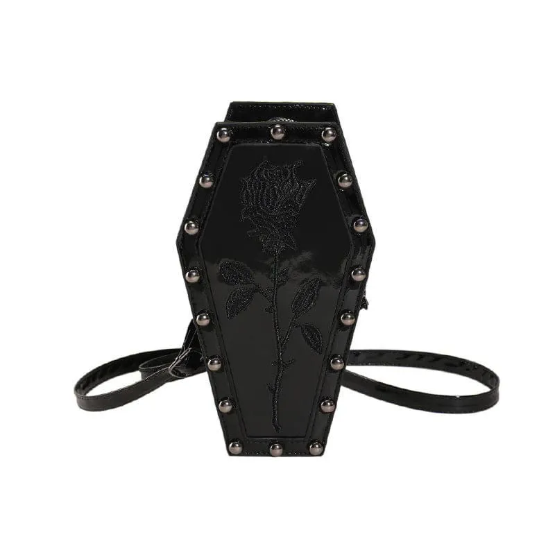 Gothic Style Halloween Ghost Coffin Shoulder Bag for Dark Personalities