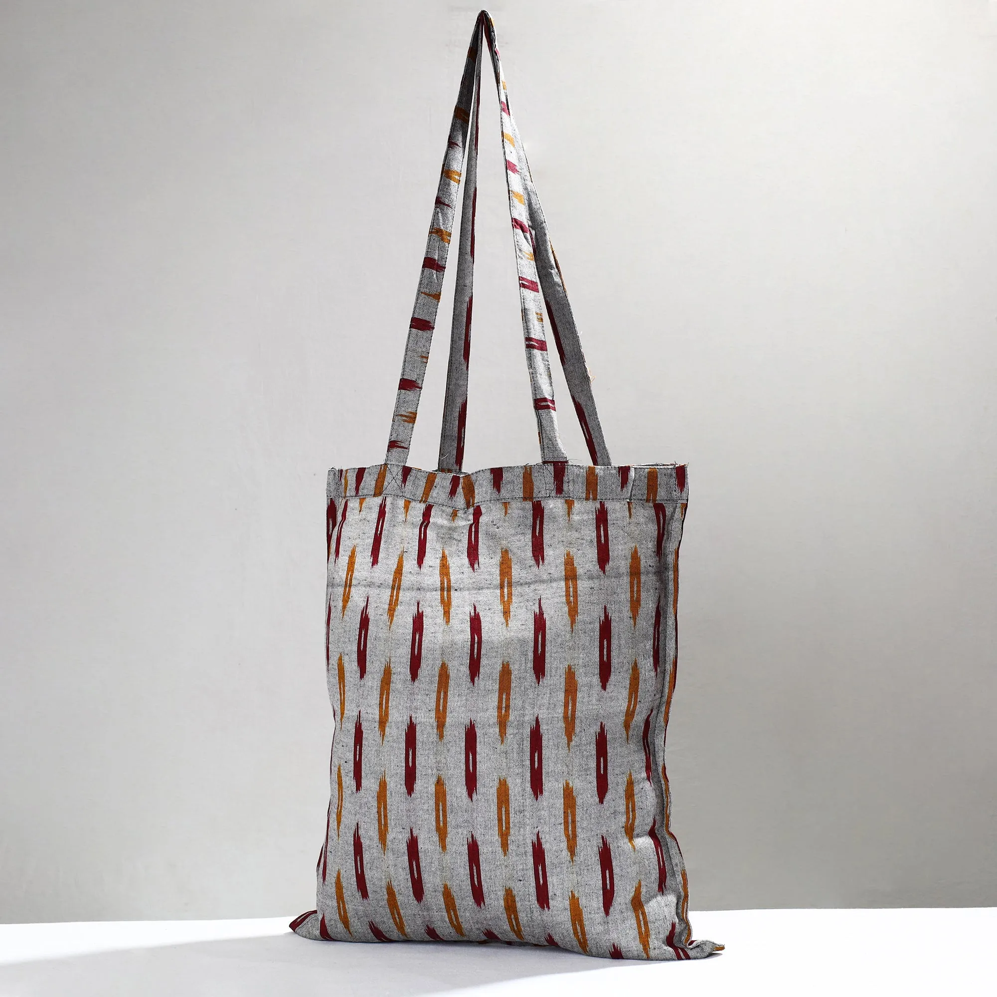 Grey - Pochampally Ikat Cotton Fabric Shopping Bag