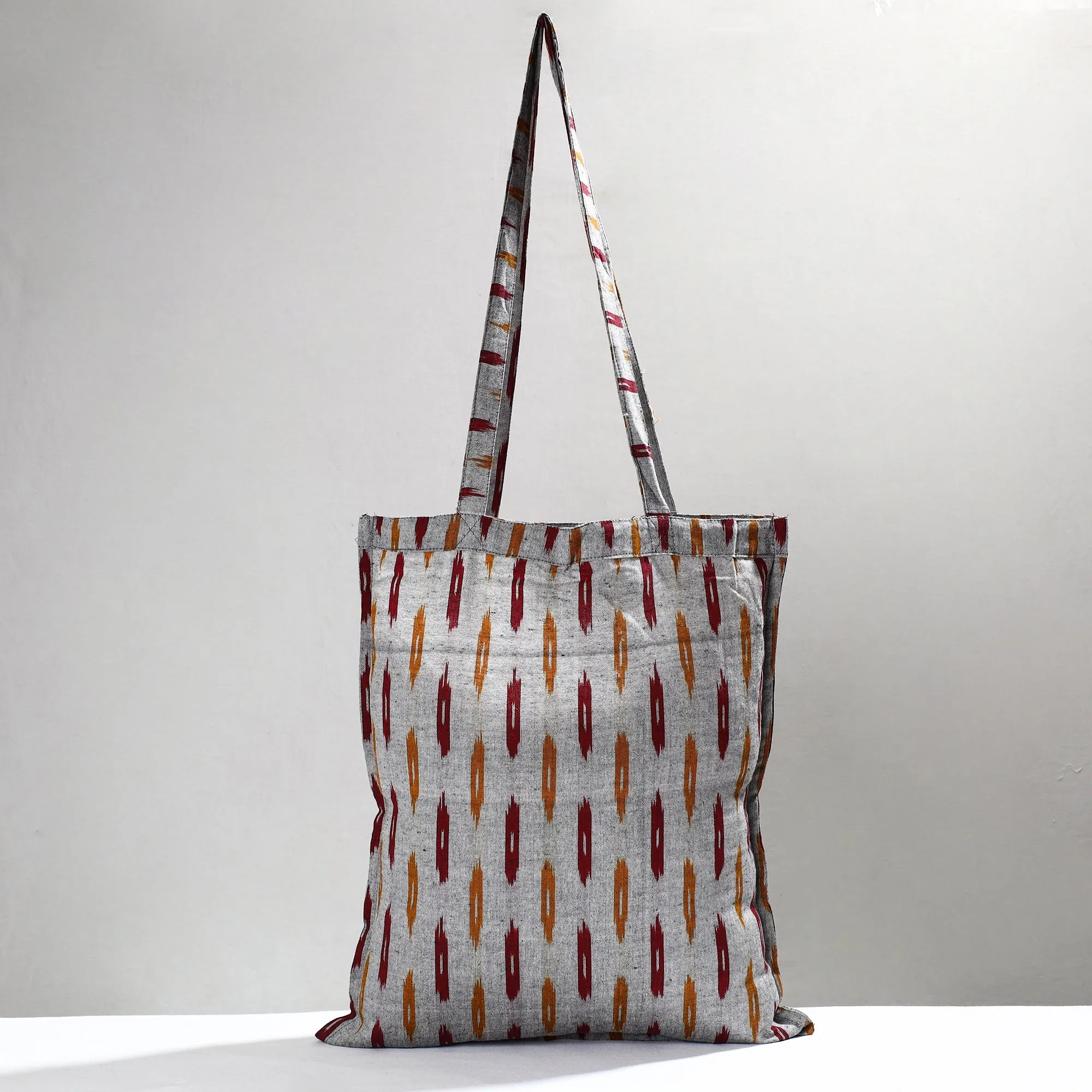 Grey - Pochampally Ikat Cotton Fabric Shopping Bag