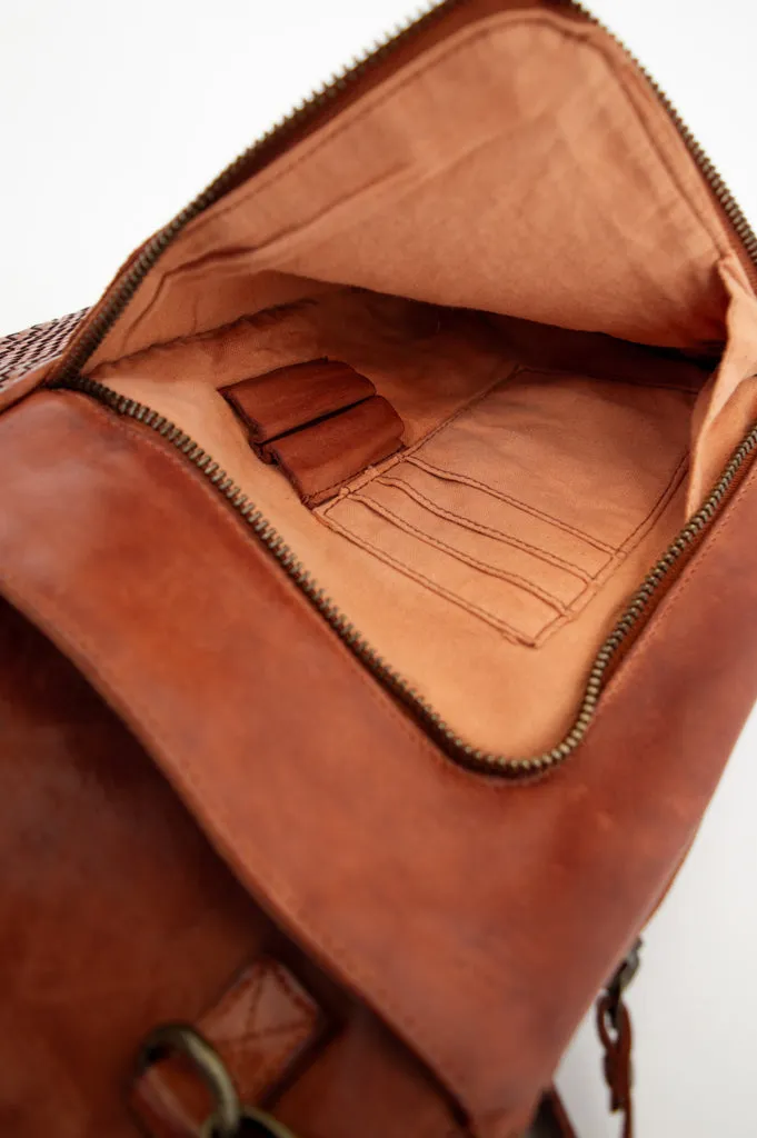 Handbag 097, Cognac, Leather