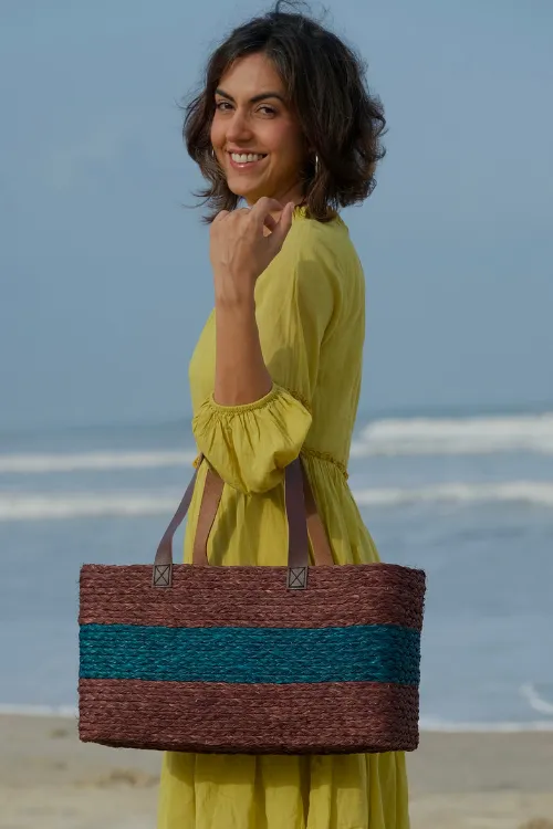 Handmade Sabai Grass Shopping Bag - Brown