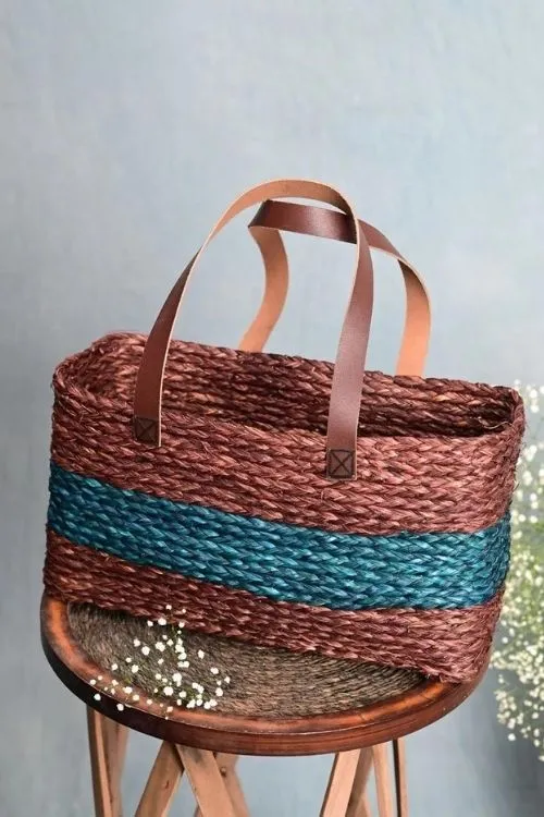 Handmade Sabai Grass Shopping Bag - Brown