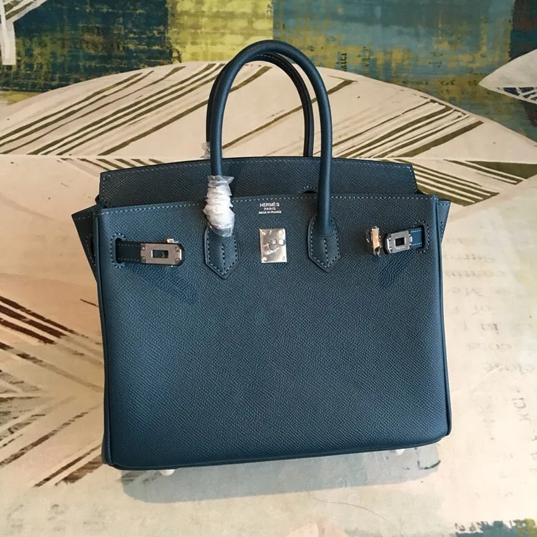 HM Birkin Black For Women Silver Toned Hardware 9.8in/25cm