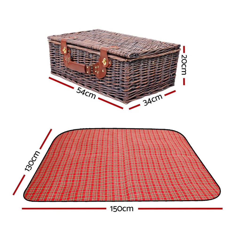 Insulated 4 Person Picnic Basket Set with Blanket - Alfresco