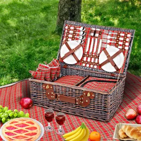 Insulated 4 Person Picnic Basket Set with Blanket - Alfresco