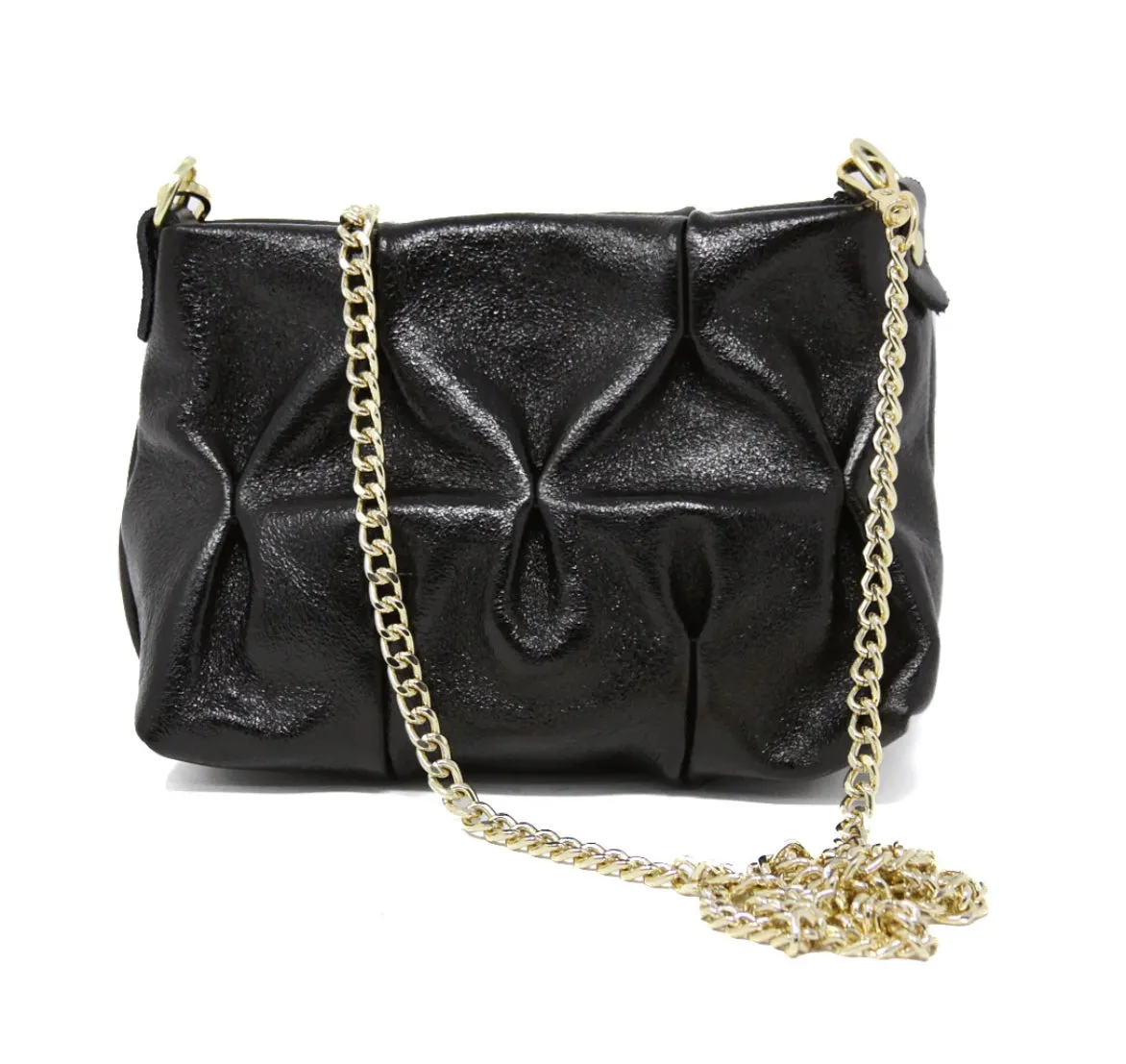 Italian Leather Gold Cinched Design Date Night Bag