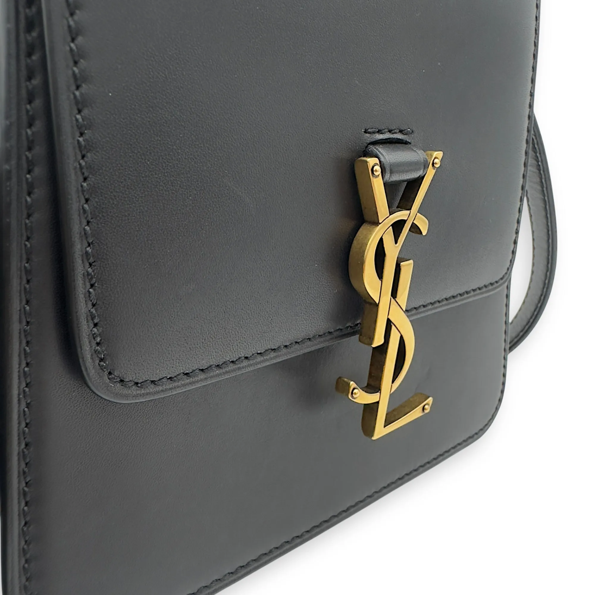 Kaia Crossbody Bag Black in Calfskin, Gold hardware