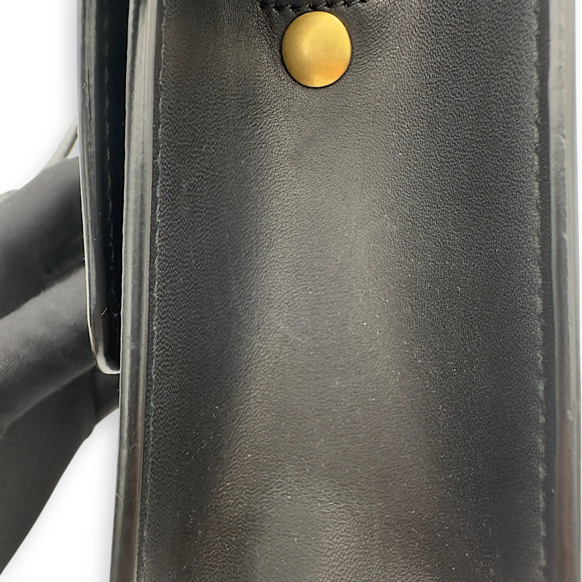 Kaia Crossbody Bag Black in Calfskin, Gold hardware