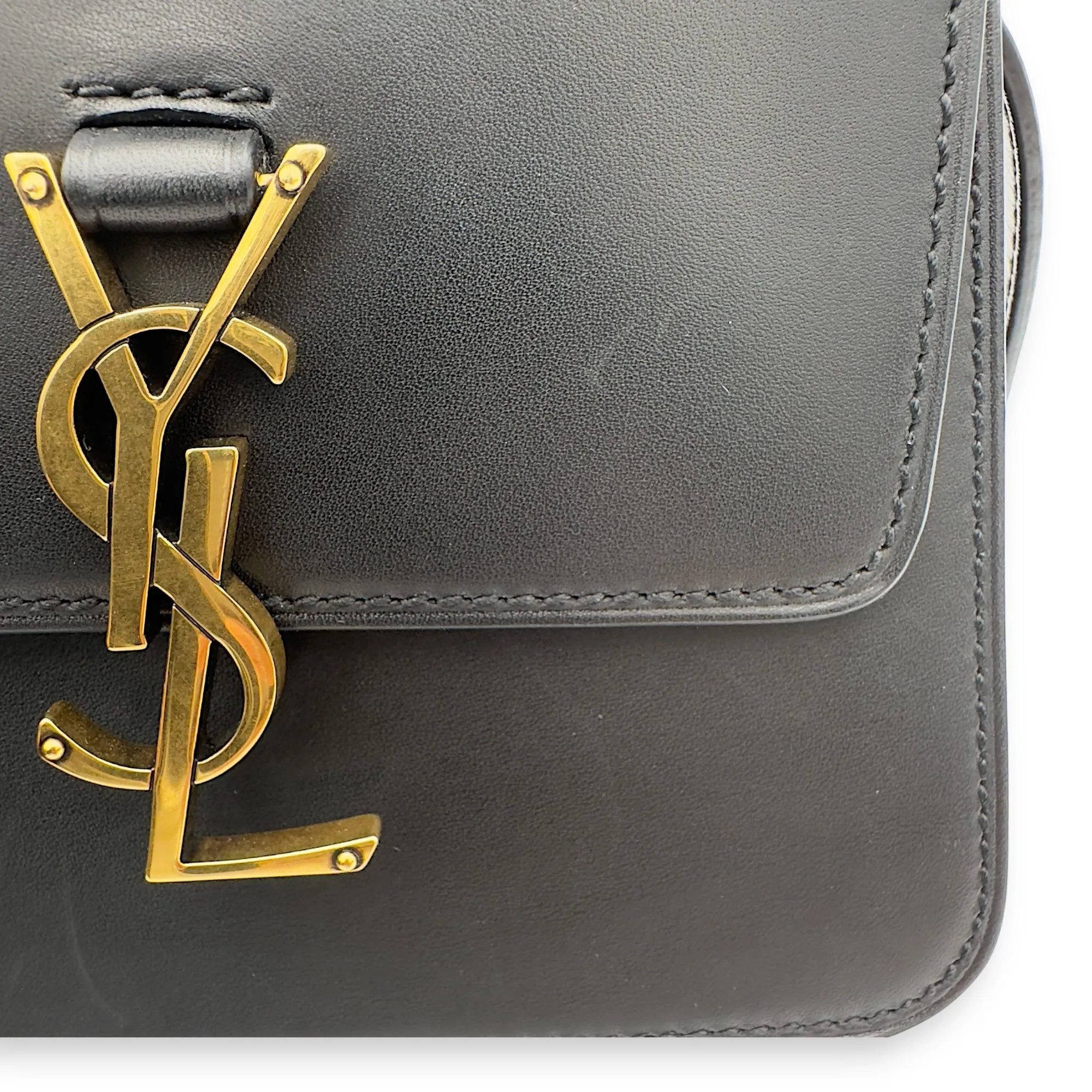 Kaia Crossbody Bag Black in Calfskin, Gold hardware