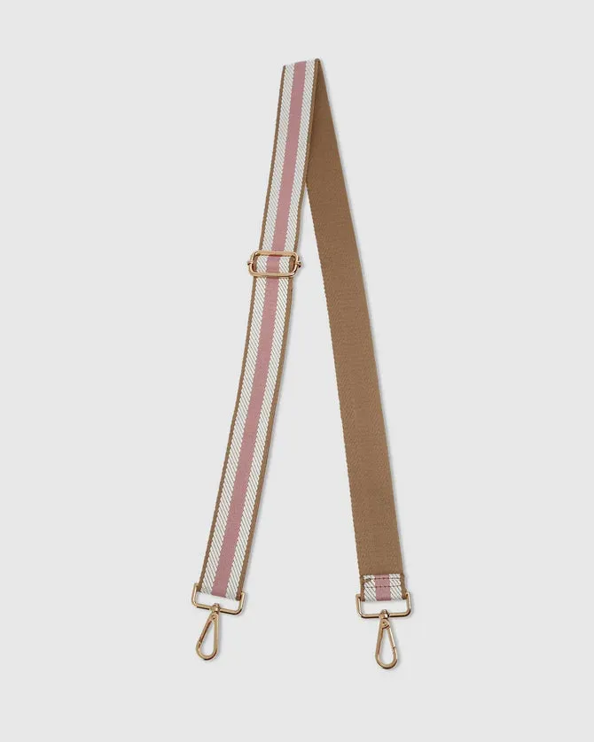 Kasey Camel Crossbody Bag With Stripe Strap