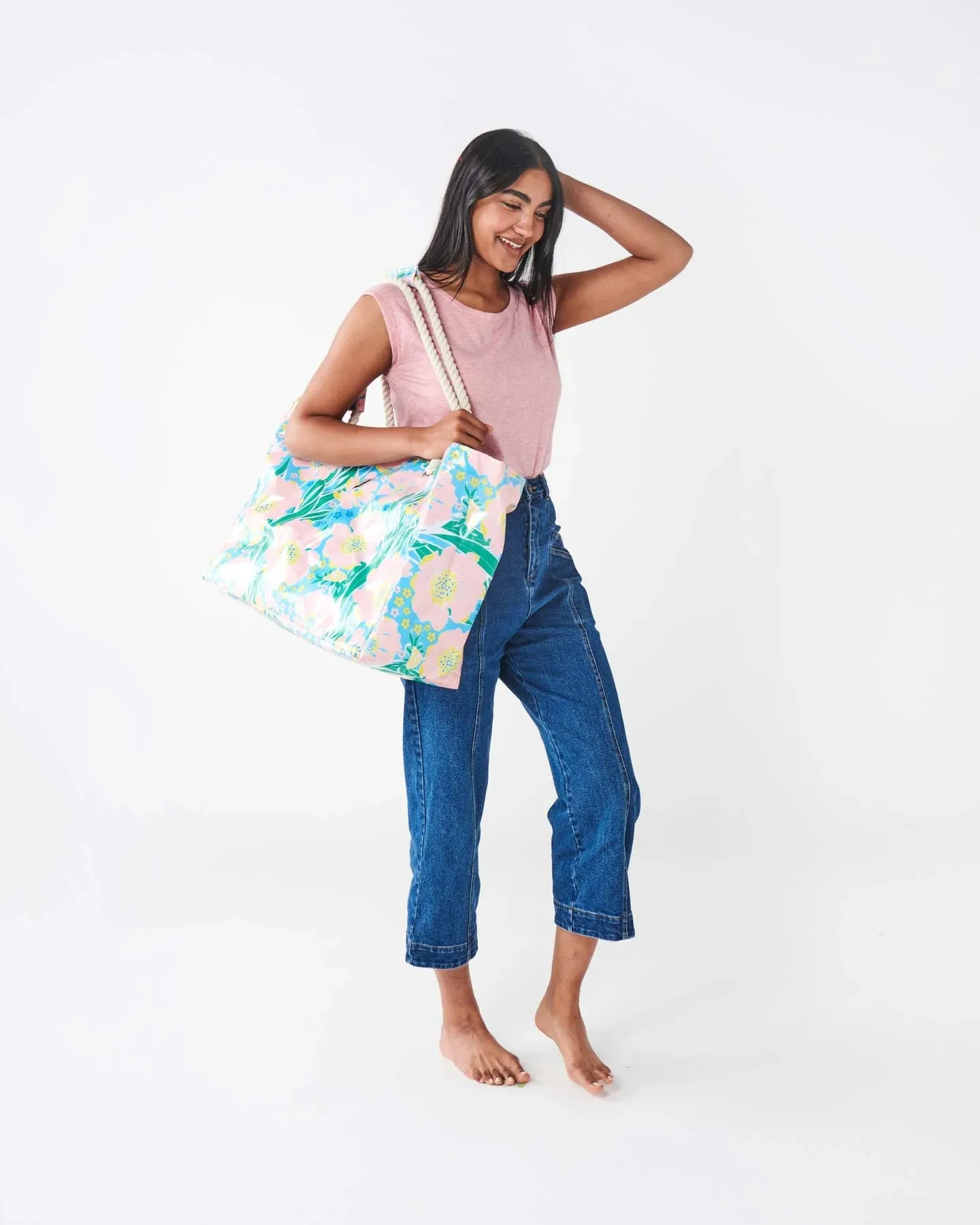 Kip & Co Tumbling Flowers Beach Bag