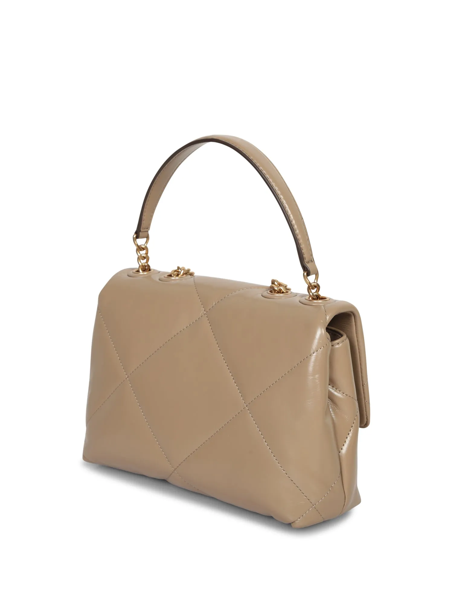 Kira Diamond Quilt Beige Bag