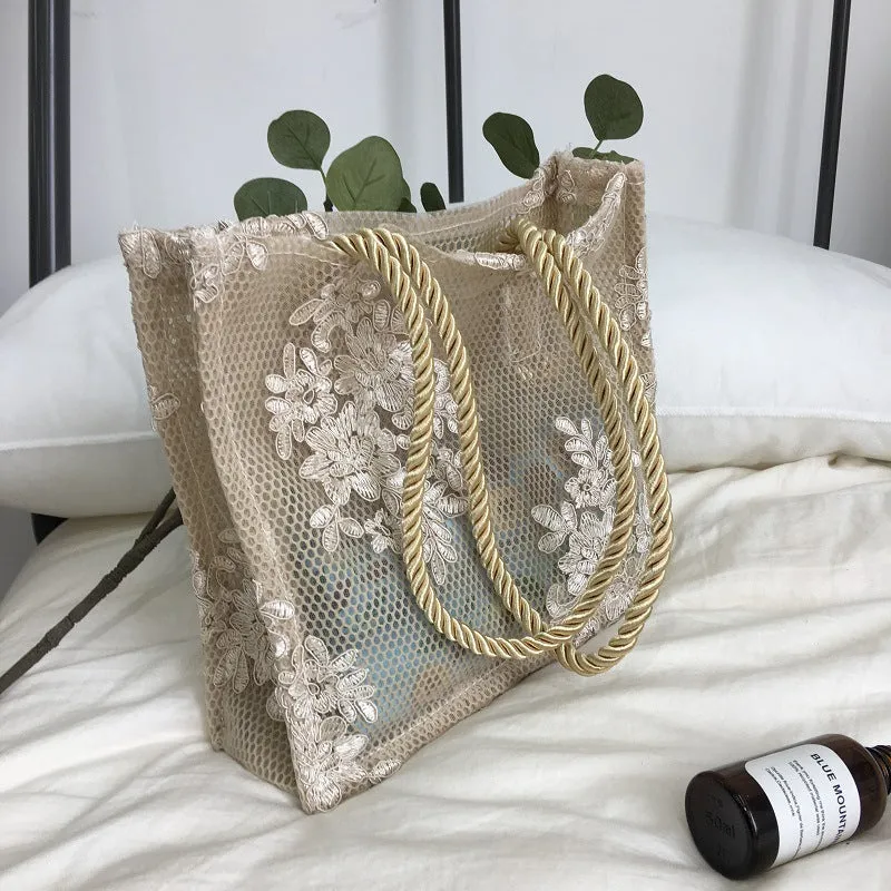 Lace hand shopping bag