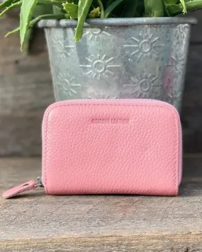 Leather Card Holder Purse - Pink