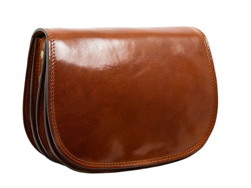 Leather Crossbody Bag - Brown