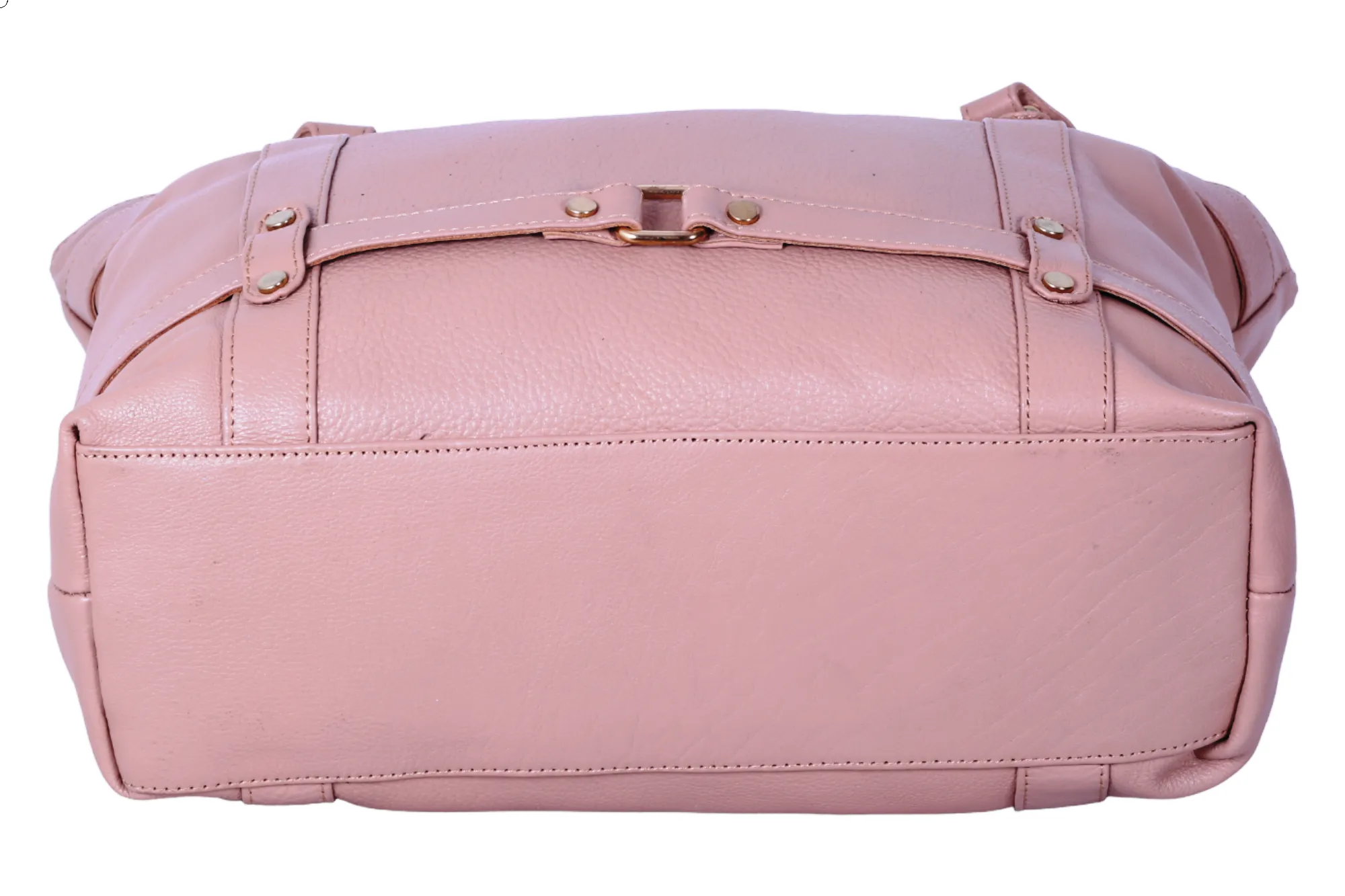 LEATHER HAND BAG 37018 (BEIGE)