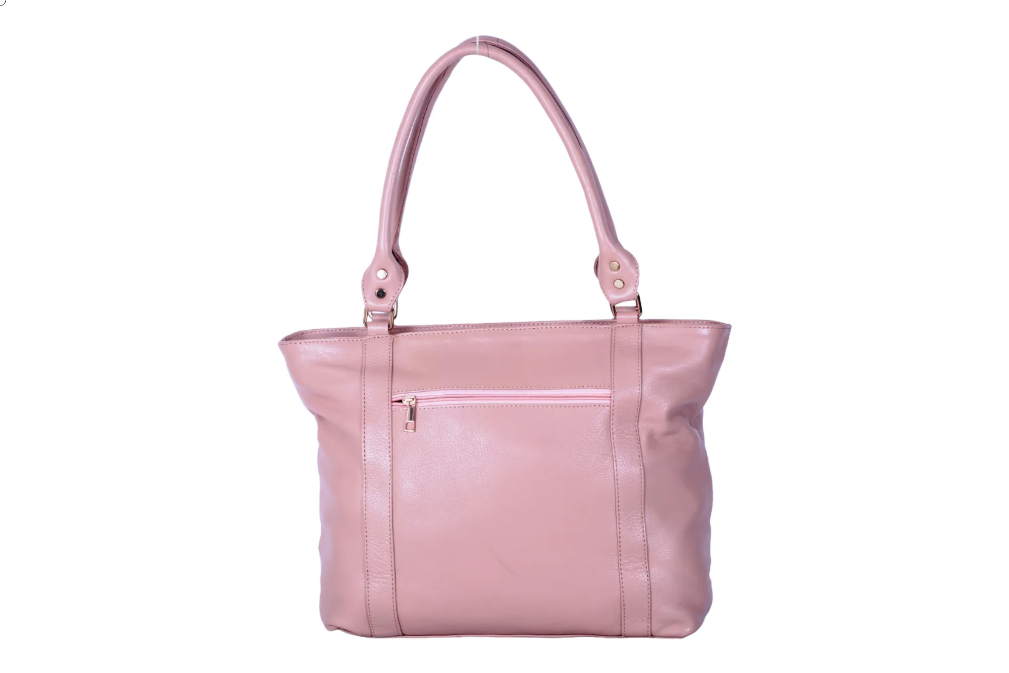 LEATHER HAND BAG 37018 (BEIGE)