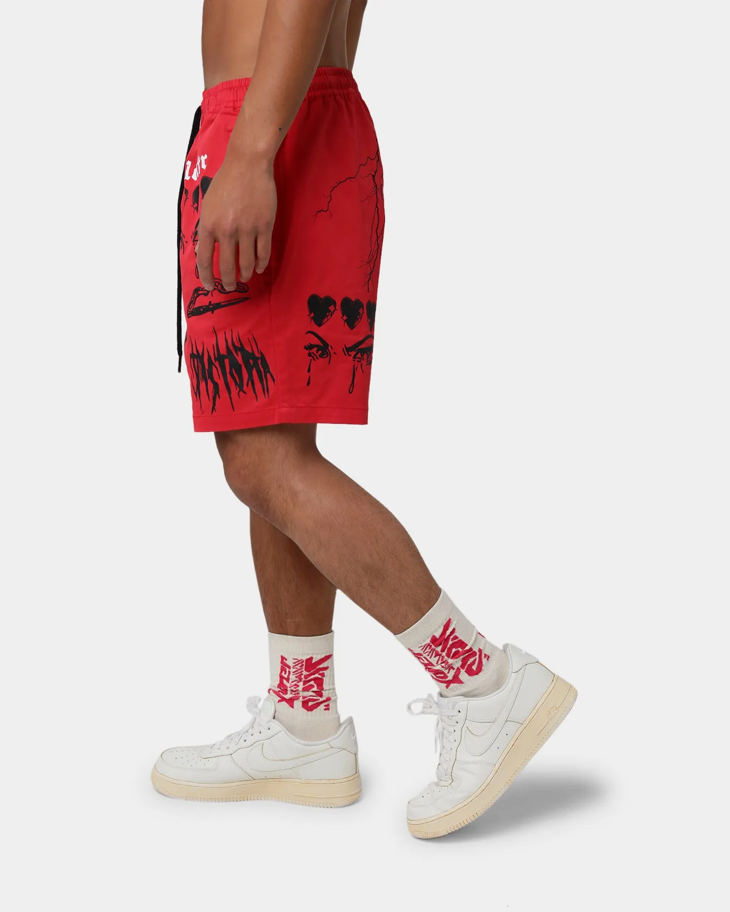 Loiter Dystopia Multi Logo Shorts Red