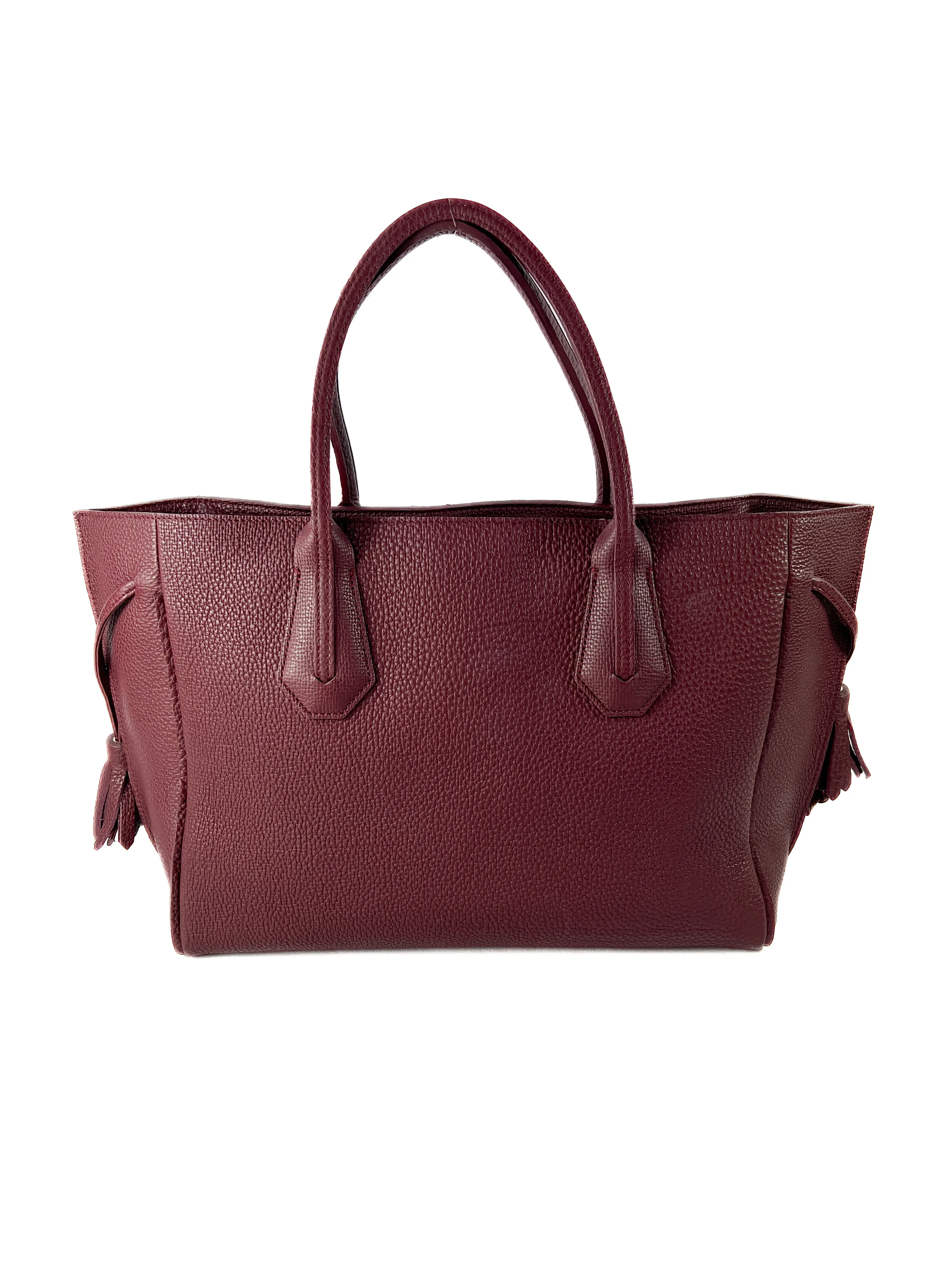 Longchamp burgundy leather Penelope tote