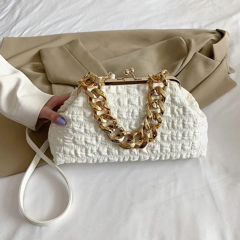 LovelyRLovely Folded Chain Metal Bag