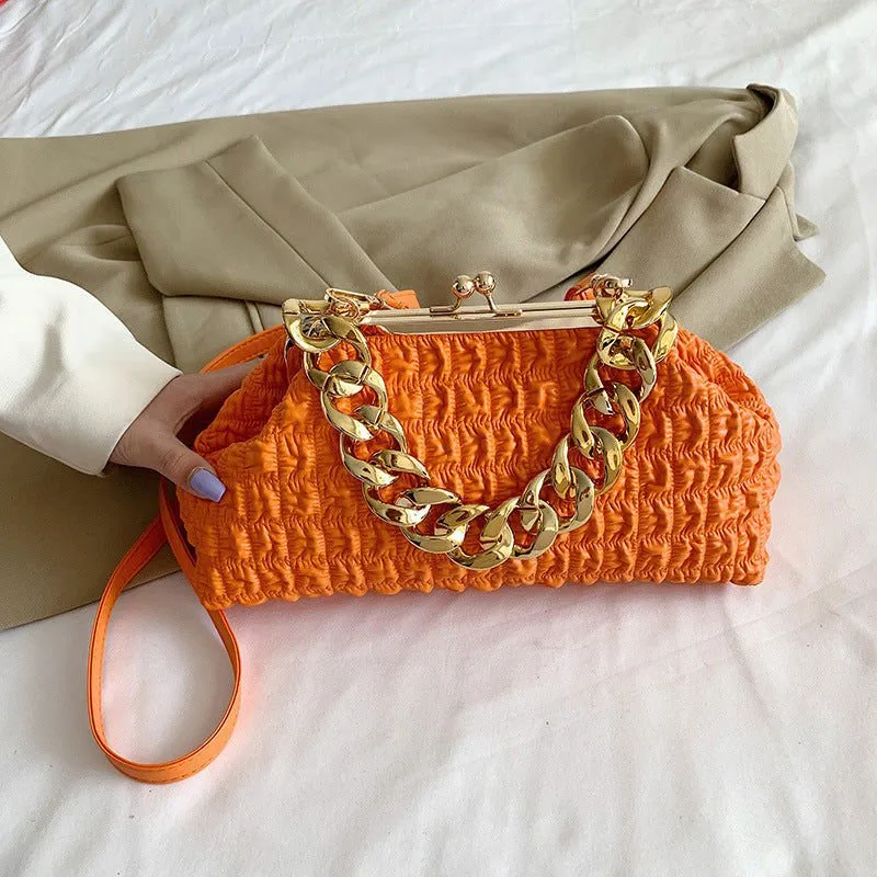 LovelyRLovely Folded Chain Metal Bag