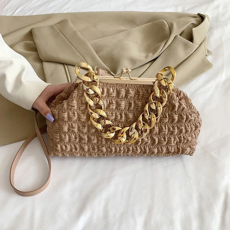 LovelyRLovely Folded Chain Metal Bag