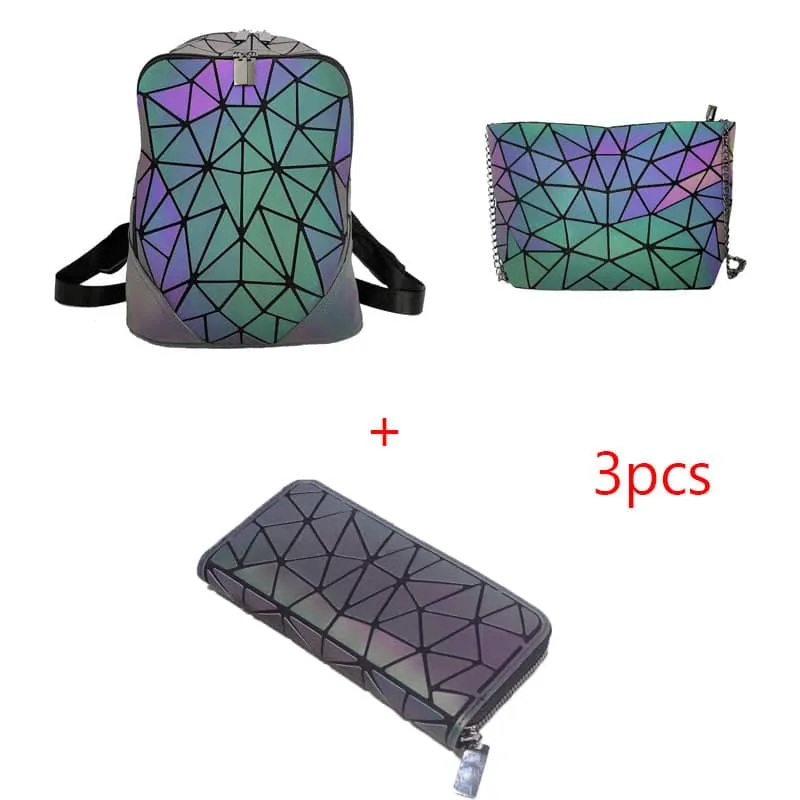 Luminous Makeup Bag Lattice Design Geometric Bag