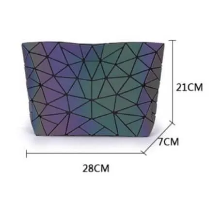 Luminous Makeup Bag Lattice Design Geometric Bag