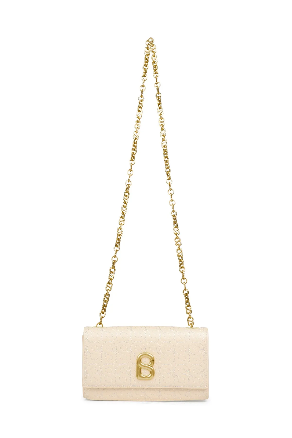 Luna Leather Wallet on Chain - Nude