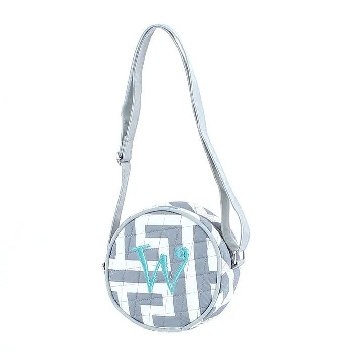 MA001 Quilted Circle Maze Print Crossbody Bag