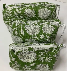 Make Up Bag - Green Floral