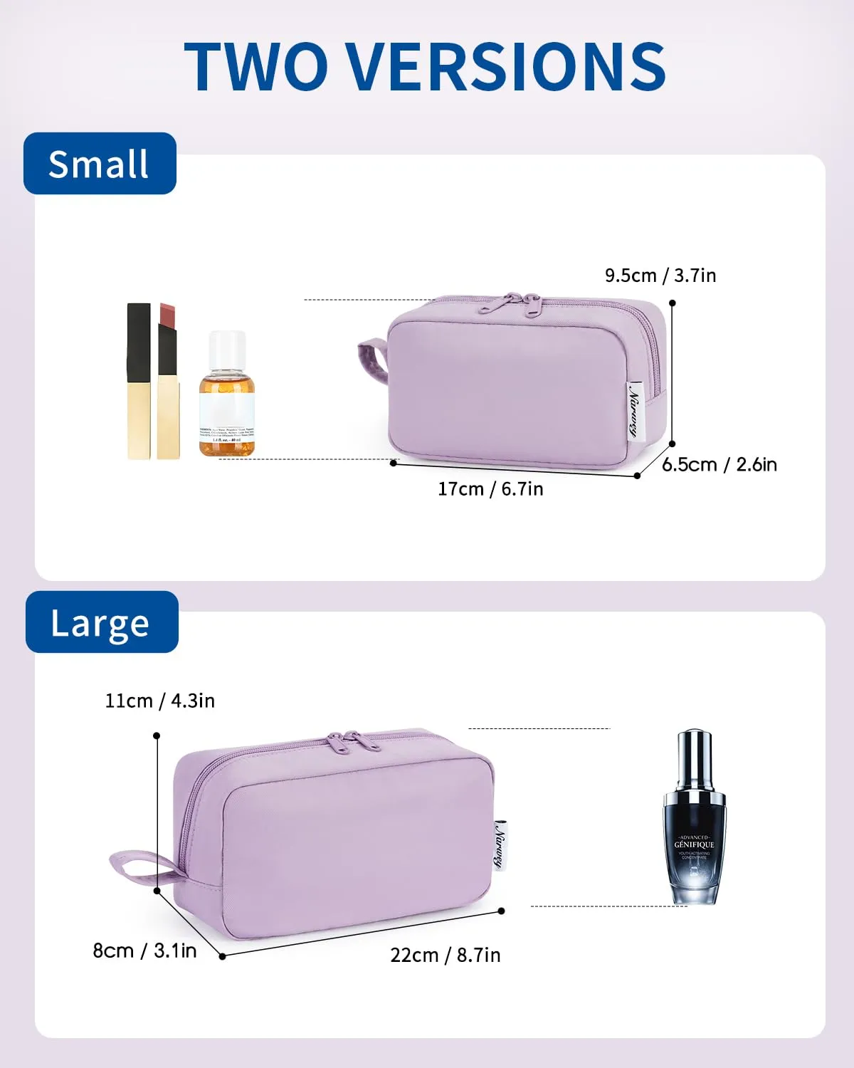 Makeup Bag for Purse With Handle